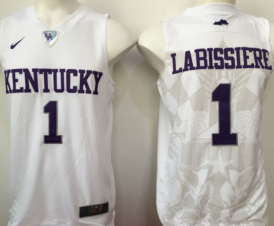 NCAA Men Kentucky Wildcats White #1 labissiere->ncaa teams->NCAA Jersey